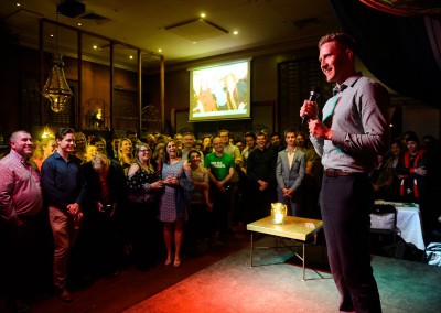 jason ball addressing a crowd at campaign launch